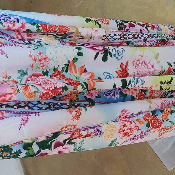 Corrugated Floral Summer Chiffon Maxi Dress Long Beach Dress - Picture 6 of 14